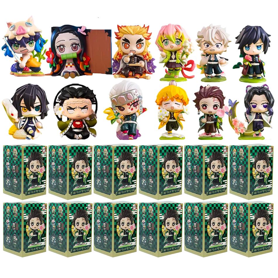 2026 NEW  Demon Slayer Blind Box Anime cartoon 6Pcs 8Pcs 12Pcs 20Pcs Sets Kimetsu No Yaiba PVC Dolls Desktop Decora