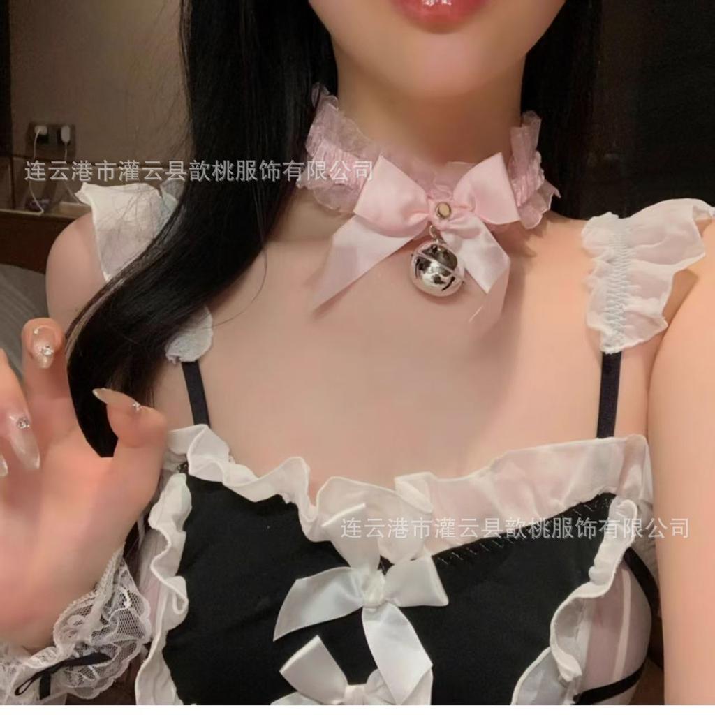 Sexy Lingerie Butterfly Lace Bells Decoration Sexy Sweet Neck Ring Pure Flirting Maid Uniform Accessories