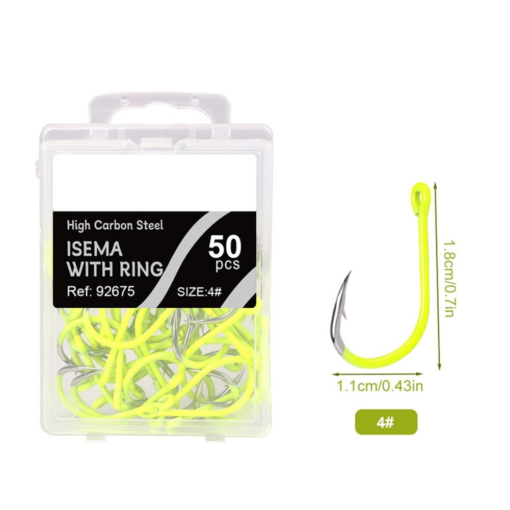 

Barbed Carp Hook Fishing Hook Fluorescent Fishing Hooks High Carbon Steel 4#