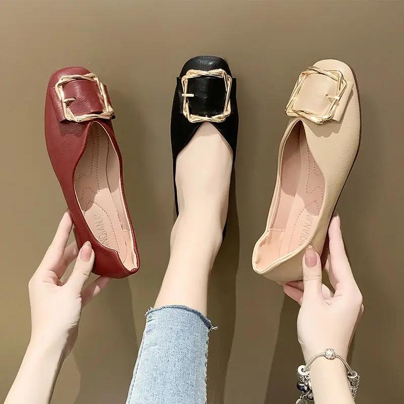 Fashion Moccasins Ladies Footwear Low Heel Elegant Slip-on Women's Flat Shoes Dress Korean Style Spring Sale Shoe Promotion Chic Price