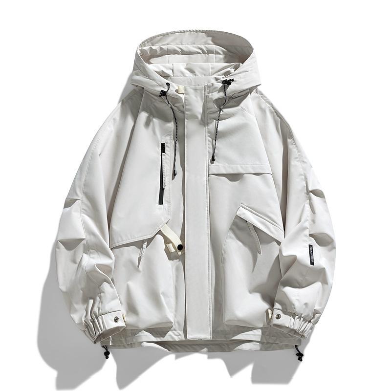 Spring and Autumn Men and Women's Same Model Neutral Functional Pocket Hooded Waterproof Shock Clothes Couple Trendy Casual Jacket Male