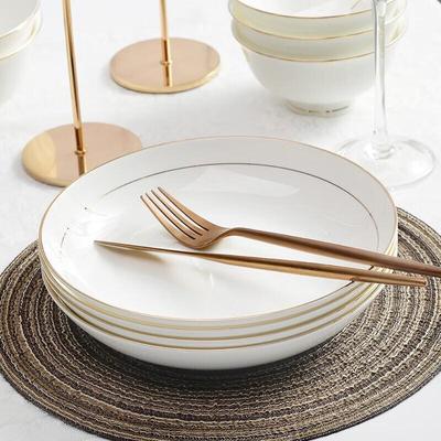 Gold Rim Ceramic Dessert Plate