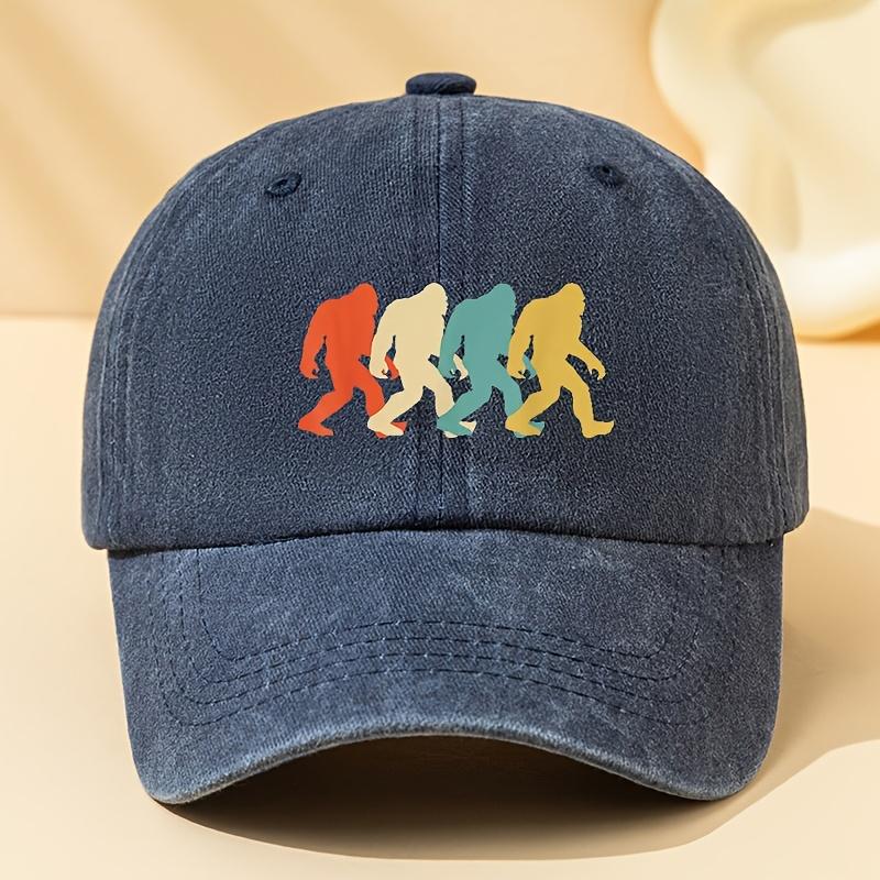 Colorful gorilla printed washed baseball cap for men and women, suitable for outdoor vacation, camping, and leisure fishing