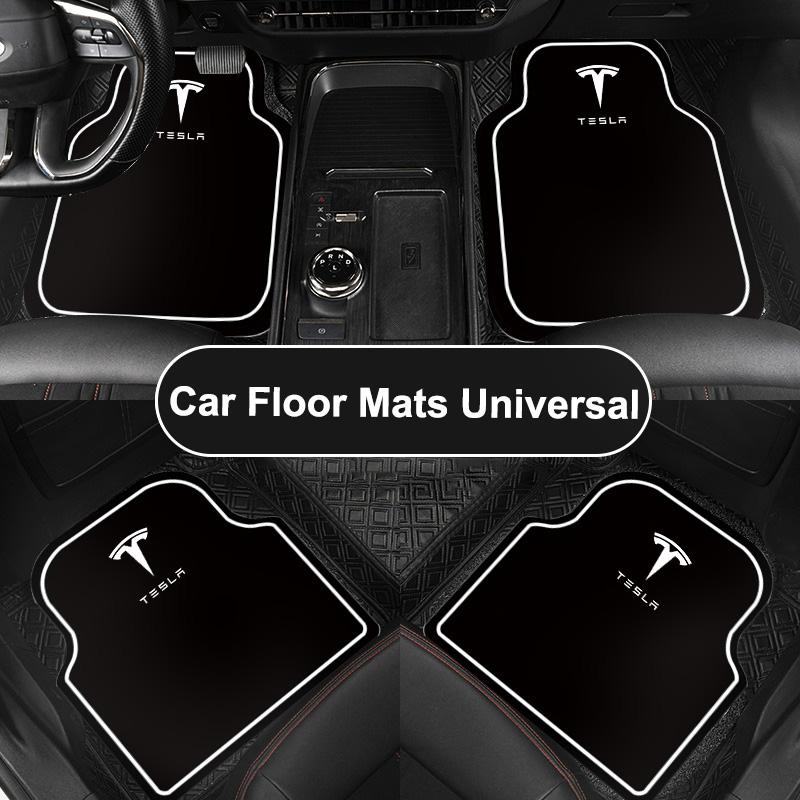 2/4Pcs New Car Front Rear Floor Mats Interior Carpet Non-slip Pad For Tesla Model 3 Model S Model X Y Cybertruck Roadster SpaceX