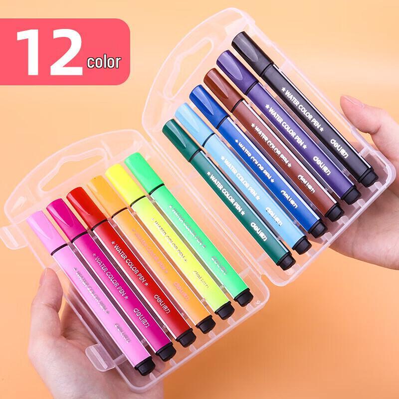 Deli 12-Color Washable Watercolor Pen Set