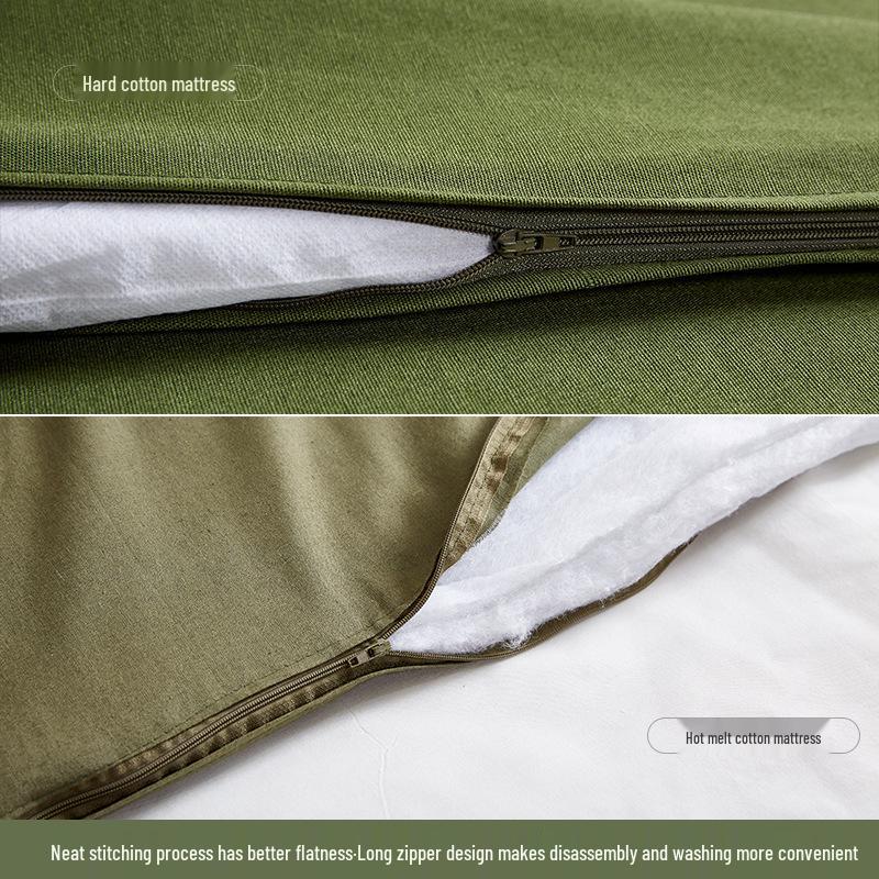 Army Green Student Dormitory Mattress with White Hot Melt Cotton for Military Training