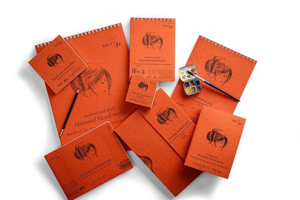 Authentic Sketchbook Mixed Media Premium Watercolor Paper Layflat Binding Size 140 x 140mm SM•LT