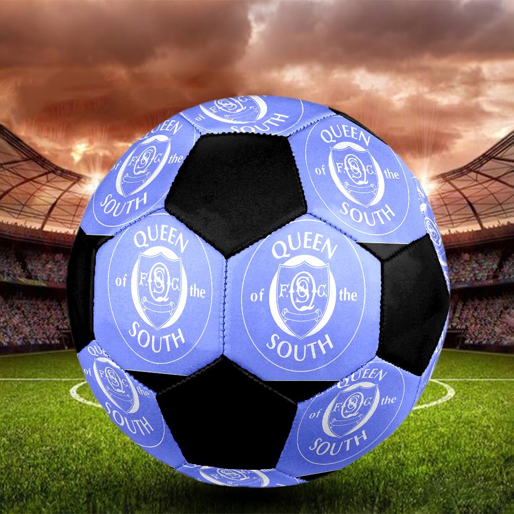 SIZE 5 Queen of the South FC Soccer Ball Colorful All Ages Machine Stitched PVC Competition Ready Durable High-Bounce
