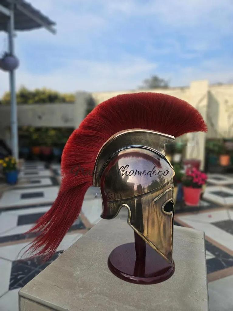 Medieval Greek Corinthian Spartan Warrior Helmet - Copper Antique Finish - Wearable Replica Cosplay,