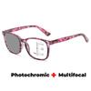 Photochromic Multifocal Reading Glasses for Women Anti Blue Light Far Sight Eyeglasses Ultra Light Spring Leg Presbyopia Glasses