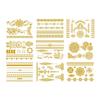 9 Blatt Premium Goldfolie Temporäre Tattoos für Partys und Events mit metallischen Designs und einfacher Anwendung