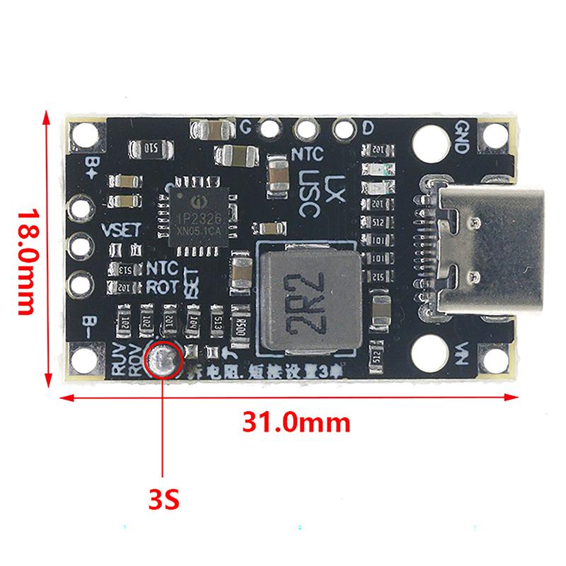3.7V Lithium Battery Supporting Fast Charging Balance With Indicator Light Type-C Usb Charging Enhancement Module