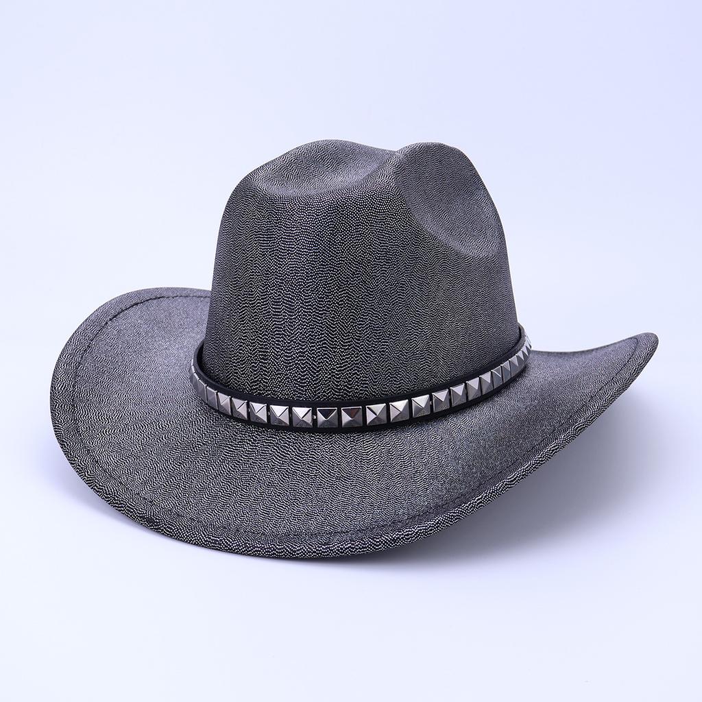 British Classic Jazz Hat Autumn And Winter Bright Top Hat Women'S Fashion Versatile Upturned Edge Hat European And American Style Western Cowboy Hat