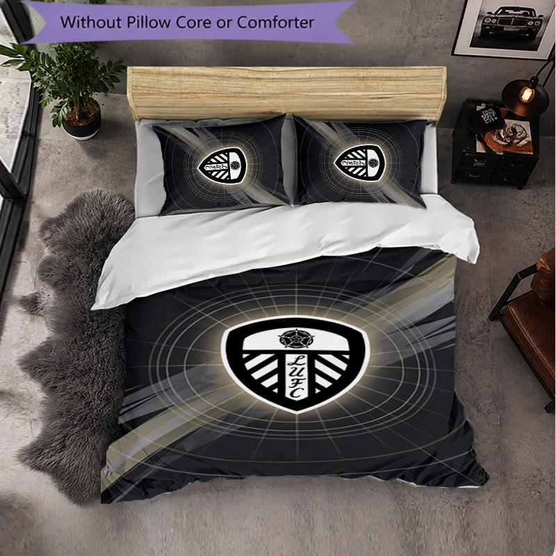 Biancheria da letto a tema Leeds United Set 3 Pezzi Copripiumino Biancheria da letto Decorativa Per Camera Adolescenti Decorazione Casa