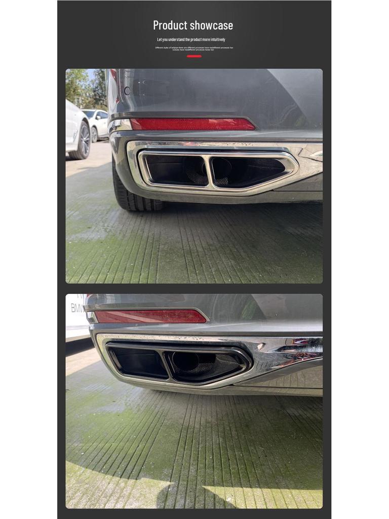 BMW 7er (2019-2021) Edelstahl Vierfach Auspuffblenden und Endrohrrahmen Zubehör