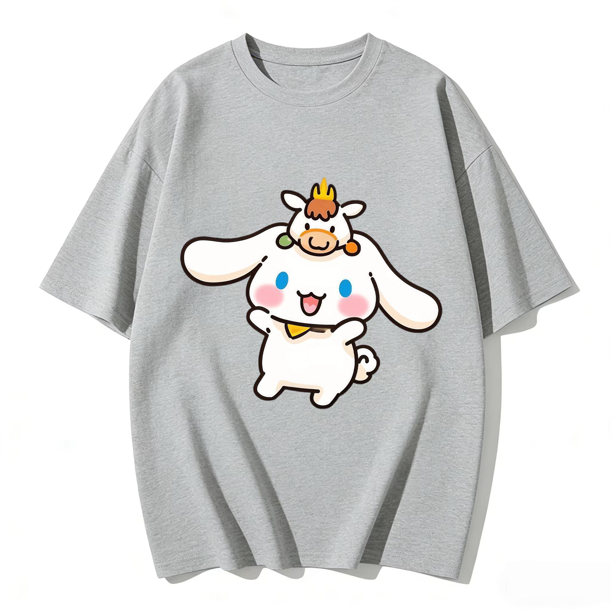 

Cinnamon Color Piping Denim Design Tshirt 2026 Family Short Sleeve Tshirt Is Suitable for Women Unisex Children Quality Material S