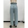 Summer Women's Pants Solid Colour High Waist Drawstring Trousers Casual Cotton Linen Pants Cropped Pants
