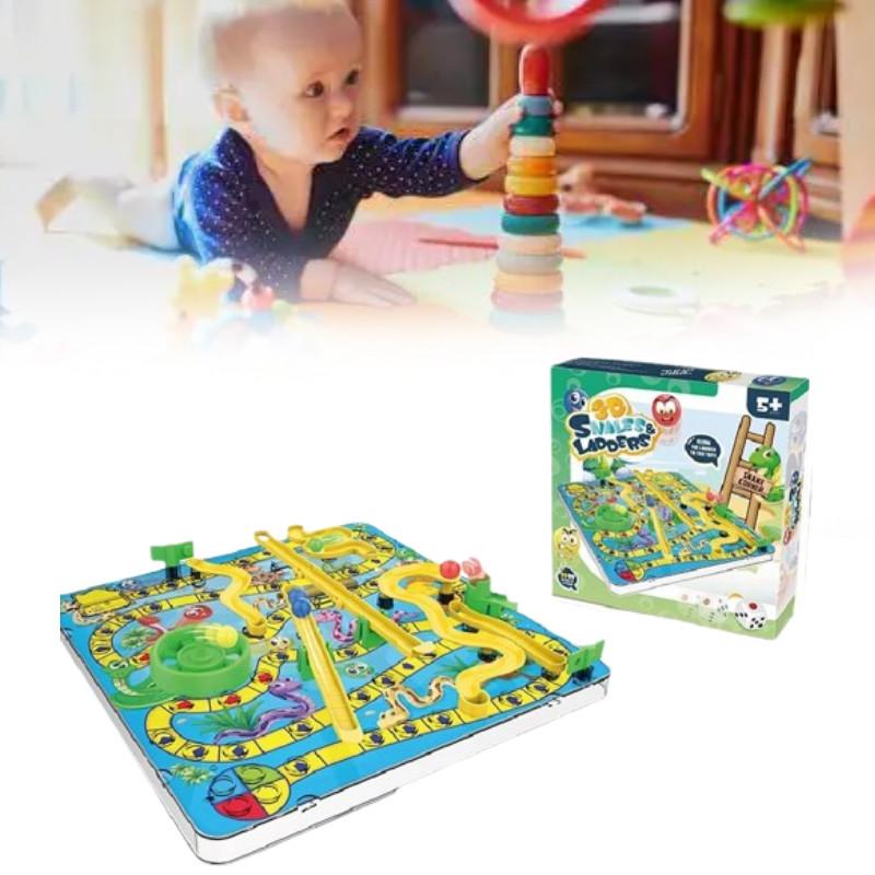 Snakes And 3d Ladders Kids Board Game Education Toy Parent Child Interaction