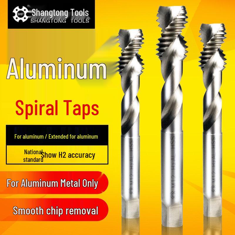 Shangtong Extended Spiral Taper Tap for Aluminum (Sizes: M2.5, M3, M4, M5, M6, M8)