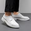 Men's Business Dress Leather Shoes Fashion Casual Leather Shoes Trend British Style Wedding Shoes Men's White Leather Shoes