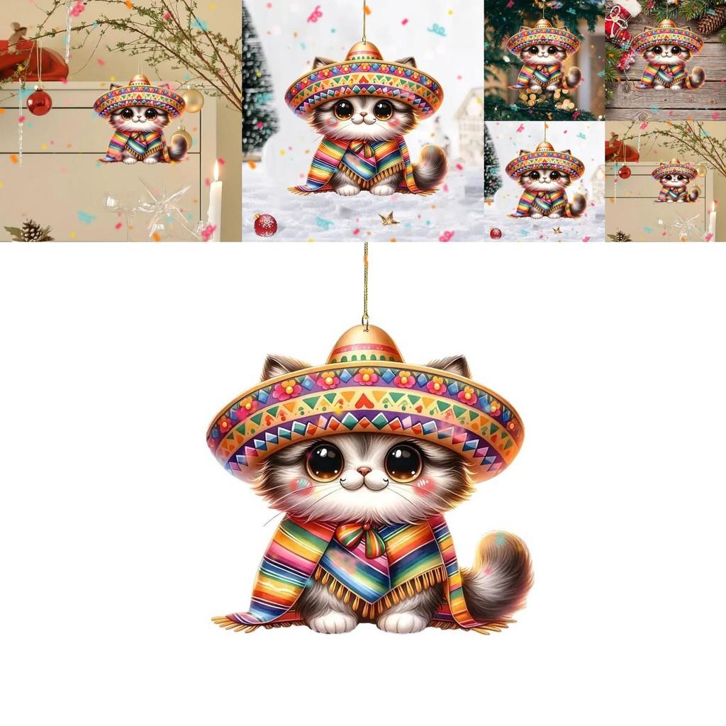 Cartoon Cat Car Hanging Decoration For Vehicles Christmas Tree Style
