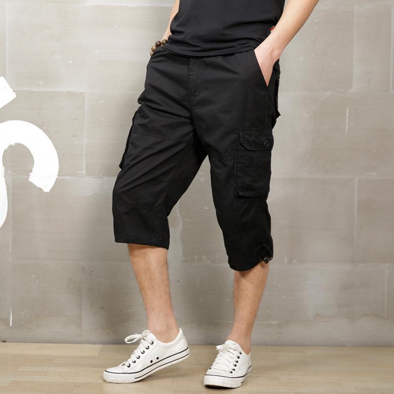 Summer Overalls Thin Loose Shorts Men's Multi-pocket Pants Outdoor Leisure Sports Cropped Pants Men