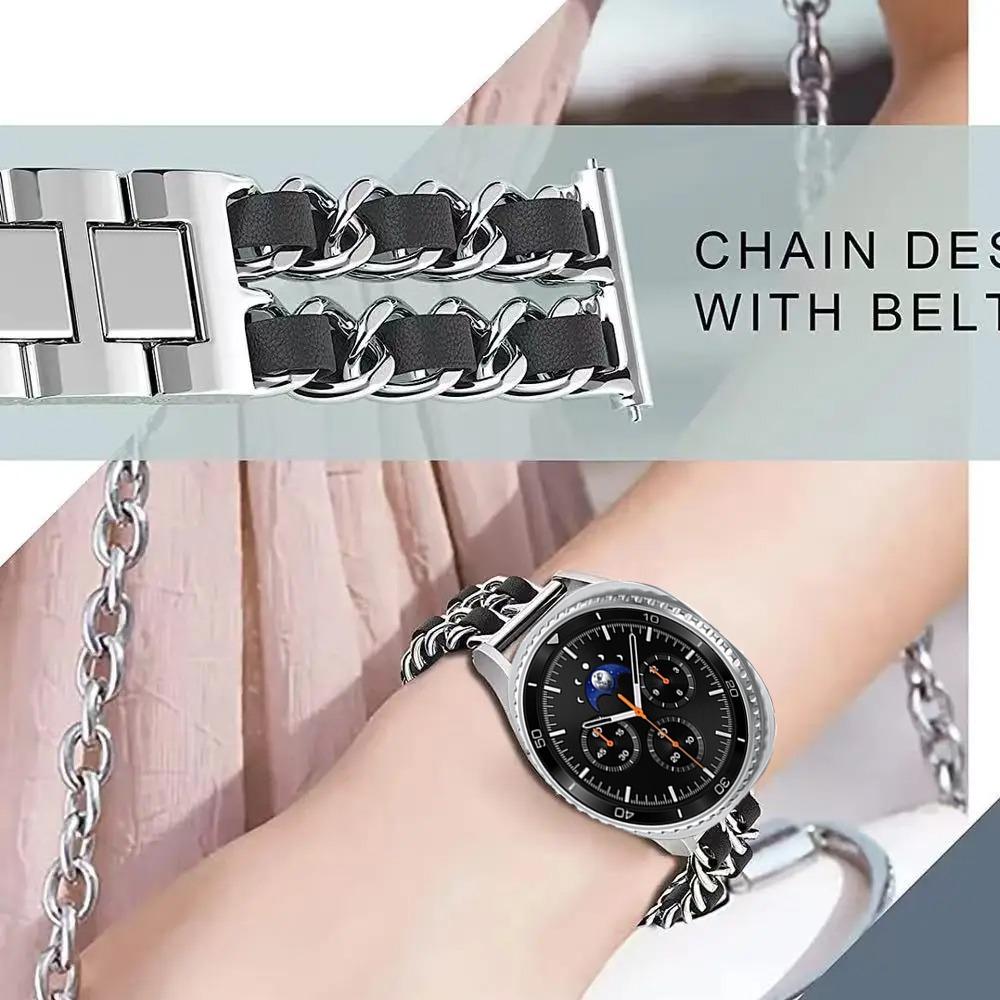 Metall+Leder Armband für Samsung Galaxy Watch 8 Classic 46mm/Ultra 47mm Mode-Armband für Galaxy Watch 8 44mm 40mm Sportband