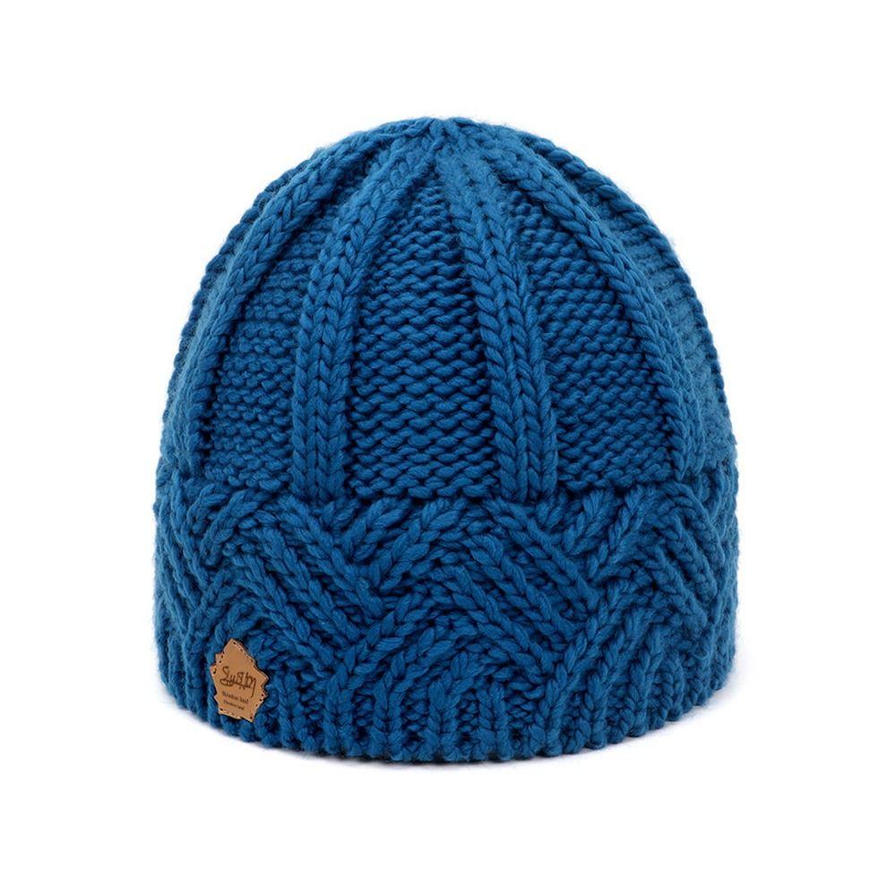 

Winter Thick All-match Home Hat Korean Beanies Women Knitted Caps Autumn Hats Skullies Caps синий