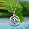 Tree of Life Necklace Silver Allergy Simple Zirconia Sterling Silver 925 Popular Large Zircon Birthday Gift [YL] Women's