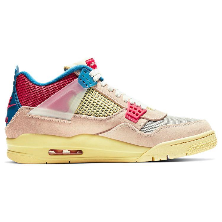 Union LA x Air Jordan 4 Retro Guava Ice Unisex sportbačiai Rožiniai Šviesiai kaulo Brigade-Mėlyni DC9533-800