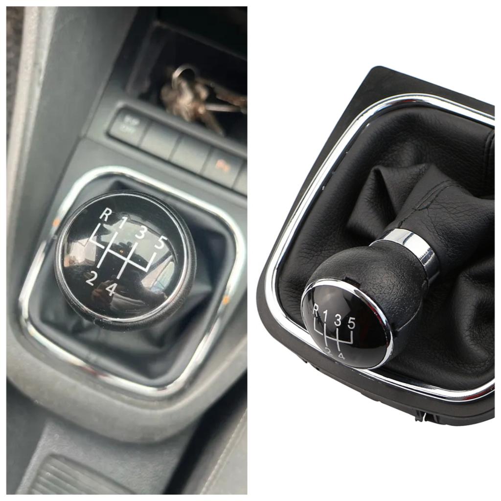 5/6 Gang Schalthebelknauf mit Ledermanschette für Volkswagen VW Golf 5 V 6 VI MK5 MK6 Jetta 2005-2014 Car Stying