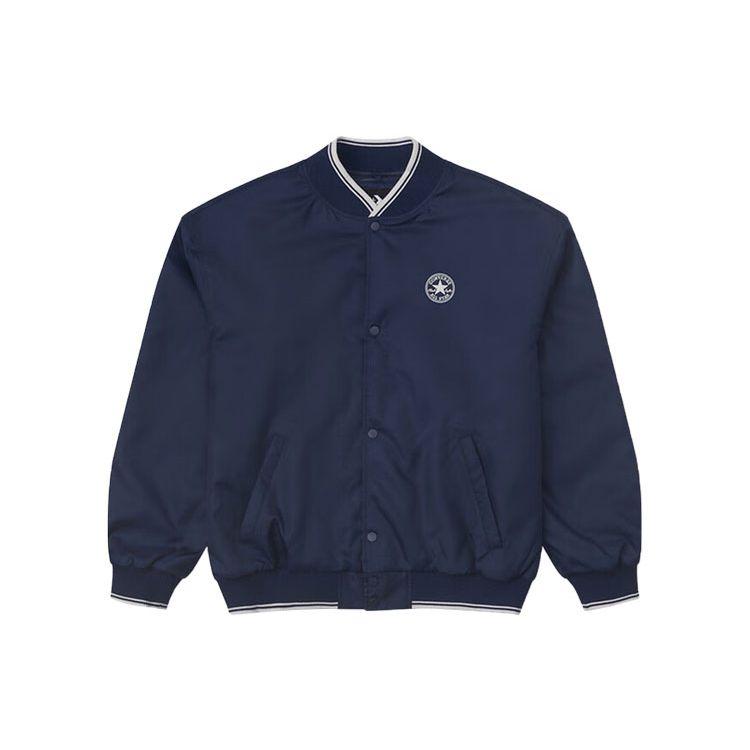 

Converse Однобортная повседневная хлопковая куртка в полоску с длинными рукавами Мужская верхняя одежда Темно-синий 10025987-A02