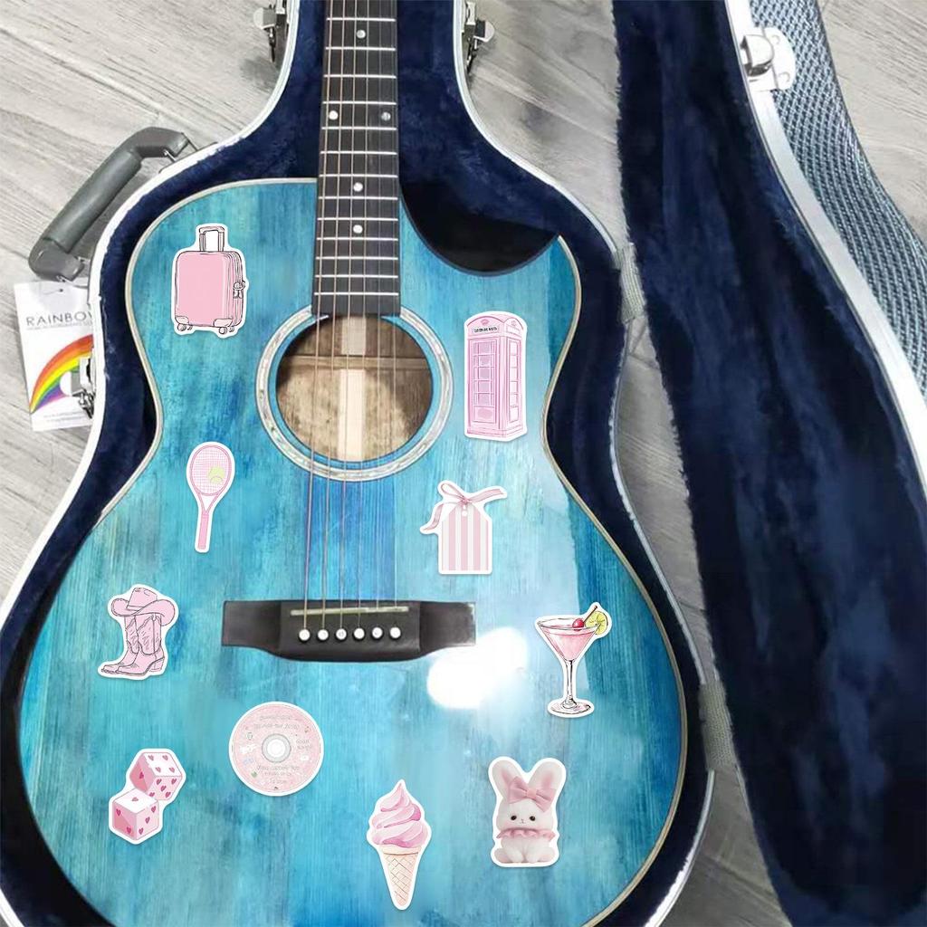 50 Waterproof Pink Cartoon Graffiti Stickers for Laptops, Notebooks & More