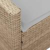 Garden Sofa 5 Seater with Cushions Beige Poly Rattan