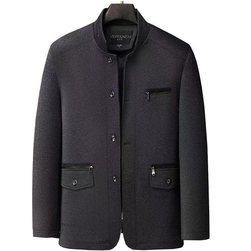 Men's Autumn/Winter Cotton-Padded Casual Jacket for Ages 50-70