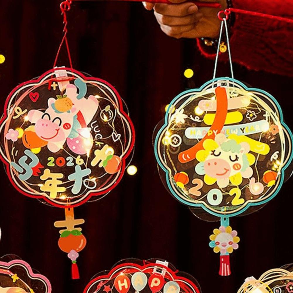 Ancient Chinese New Year Lantern Cartoon Luminous Portable Horse Lantern PVC Traditional 2026 Horse Year Lantern Kindergarten