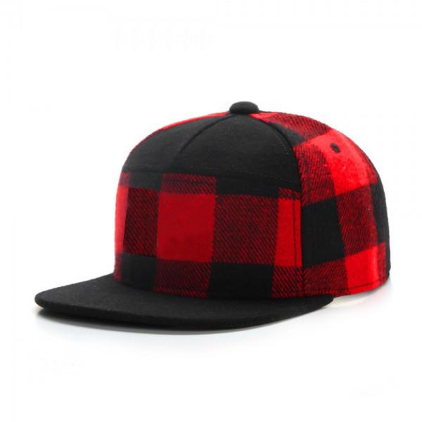 Classic Red Check Wool Baseball Cap With Adjustable Wide Brim For Outdoor Sunshade красный