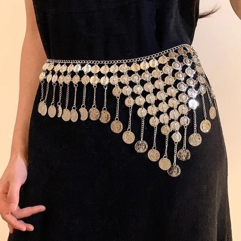 2000s Fringed Adjustable Waist Chain Bohemian Hip Belly Dance Jewelry For Women Stage Show Party And Vacation Outfit