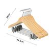 2PCS Trendy Solid Wood Clothes Rack Non Deformable Luxury Closet Storage Hook with Clip Household High-quality Clothes Hanger