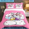 Diddl Liebe Und Freundschaft In Pastell 3-teiliges Bettwäscheset, Ideal für 1 Bettbezug Und 2 Kissenbezüge Perfekt für Fan-Geschenk, Ideal für Schlafzimmer, Wohnheim