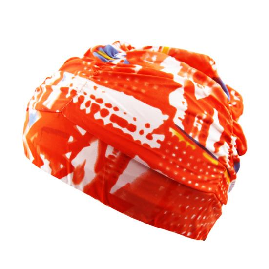 Cloth Swimming Pool Cap for Women, Breathable Colorful Ruffle Swim Cap, Elastic Ear Protection Short Long Hair Bathing Hat