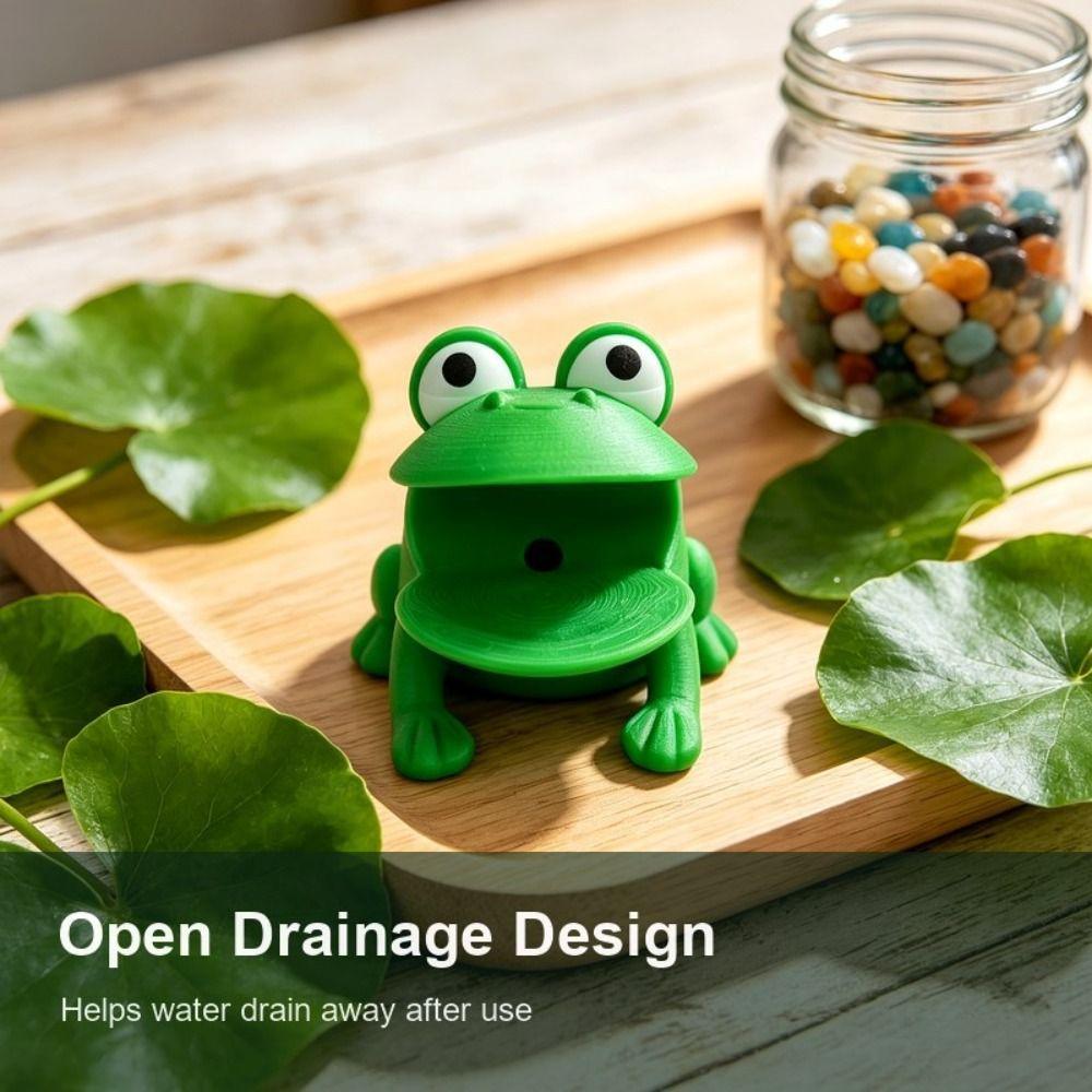 Plastic Sponge Dish Holder Frog Shaped Dish Sponge Organizer Funny Sponge Holder Kitchen