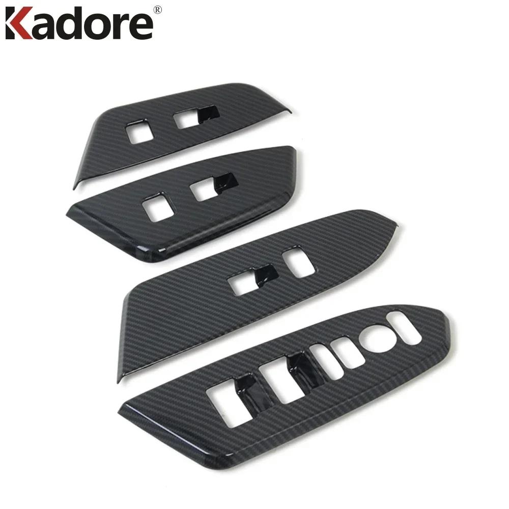 For Honda CRV CR-V 2017-  Carbon Fiber Car Inner Door Window Lift Switch Button Panel Cover Trim Interior Accessories