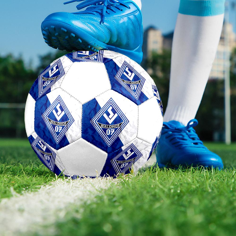 Pallone da Calcio Waldhof Mannheim 07 taglia5, colorato, adatto a tutte le età, cucito a macchina, materiale PVC, grado competizione, durevole e ad alto rimbalzo