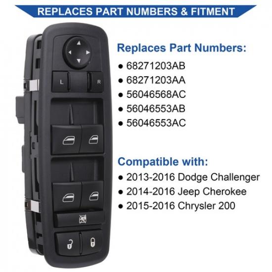 Window Switch Control For 2013-2016 Dodge Challenger Jeep Cherokee Chrysler 200