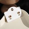 Boucles d'oreilles Puces Géométriques Ambre Œil de Tigre Style Vintage Hong Kong Petites et Délicates Ensemble d'Oreilles Maillard Premium