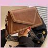 Vintage Retro Small Bag 2024 Autumn And Winter New Women's Bag Popular Crossbody Bag Super Hot Small Square Bag Urban Simple Style Reddish Brown