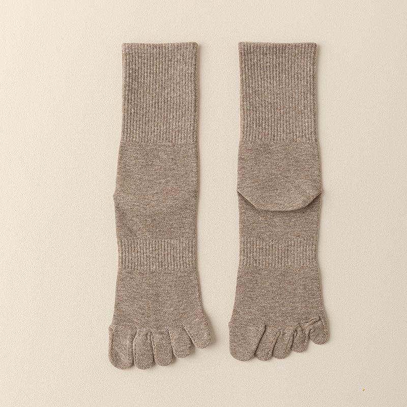 

Носки с пятью пальцами, Женские хлопковые носки до середины икры для осени и зимы, Антибактериальные и против запаха ног, Длинные носки до икры, Носки с разделением пальцев 1 pair