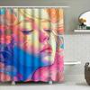 Colorful Shower Curtain Floral Print For Bathroom Decor Modern Artistic Design Easy To Clean Fabric Material