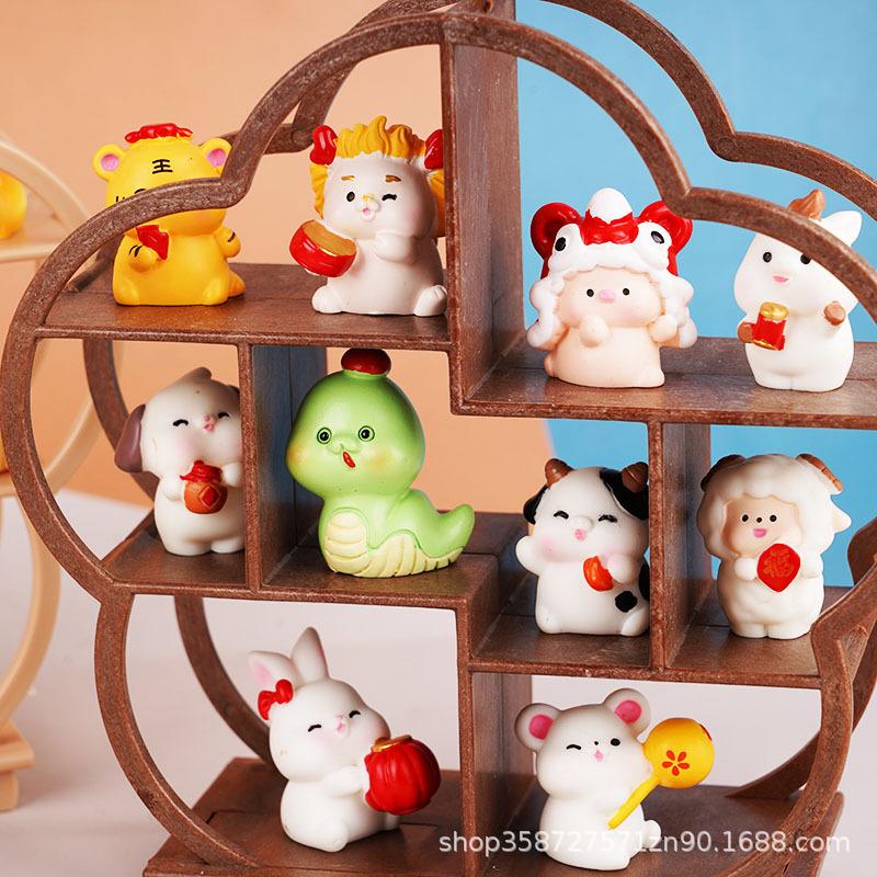 Ancient Style Simulation Plum Blossom Bogu Frame Forbidden City Ornament Living Room Decoration Doll House Children'S Play House Toys